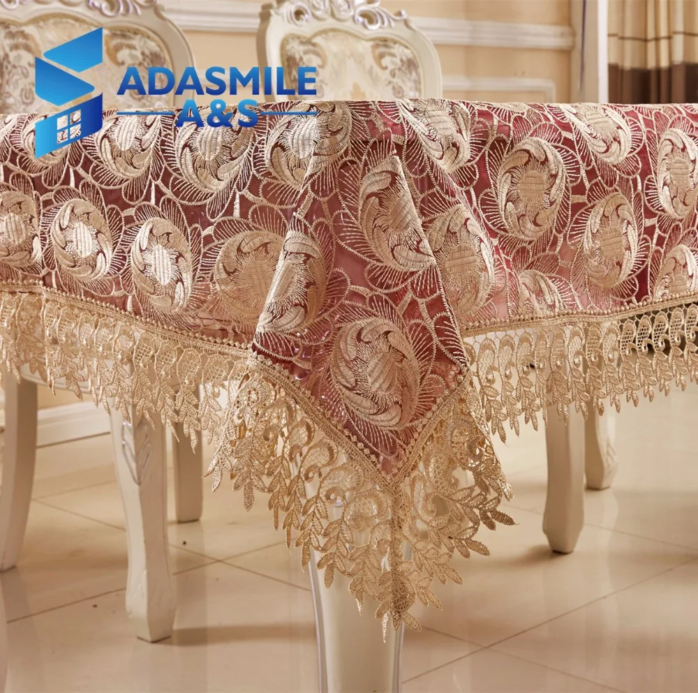 

Adasmile Lace Fabric Crocheted Flower Pattern Soft Texture Tablecloth Table Cover Table Cloth 60*90inch