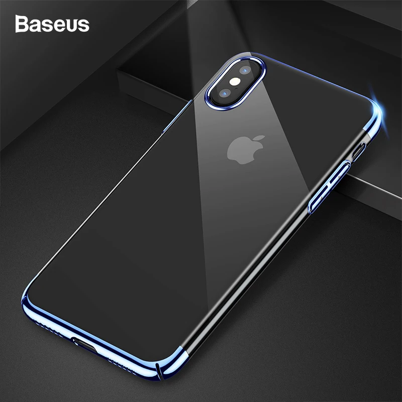 

Baseus Luxury Plating Case For iPhone X 10 Capinhas Ultra Thin Electroplating Hard PC Back Cover Case For iPhone X Shell Coque