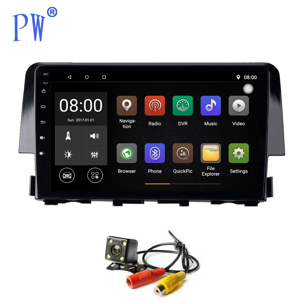  Android 7.1/8.0 Car Radio GPS Head Unit Navi for Honda Civic 2016-2018 Car Autoradio Video Multimedia Player Stereo Navigation