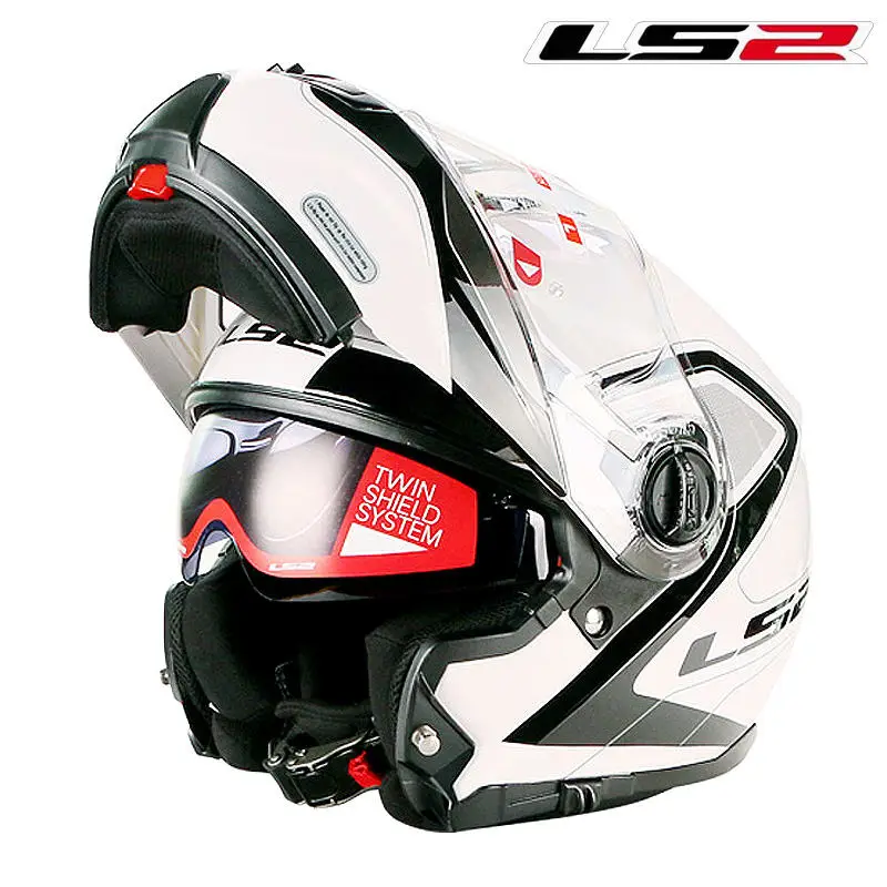 US $122.55 Original LS2 FF325 Flip Up Motorcycle Helmet Modular Motorbiket kask WIth Double Dual Lens Racing capacete ls2 cascos para moto