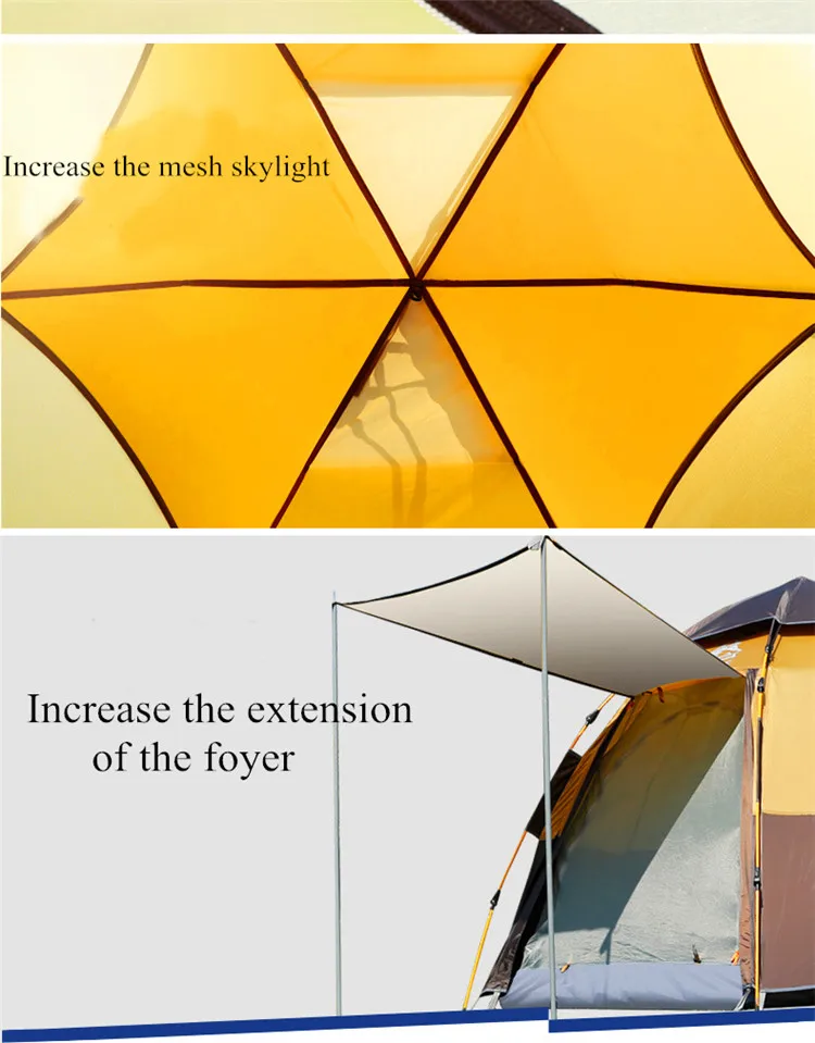 5-8 человек 283*283*168 см сверхлегкий большой кемпинговый тент водонепроницаемый ветрозащитный автоматический тент Кемпинг путешествия Туризм Открытый палатки