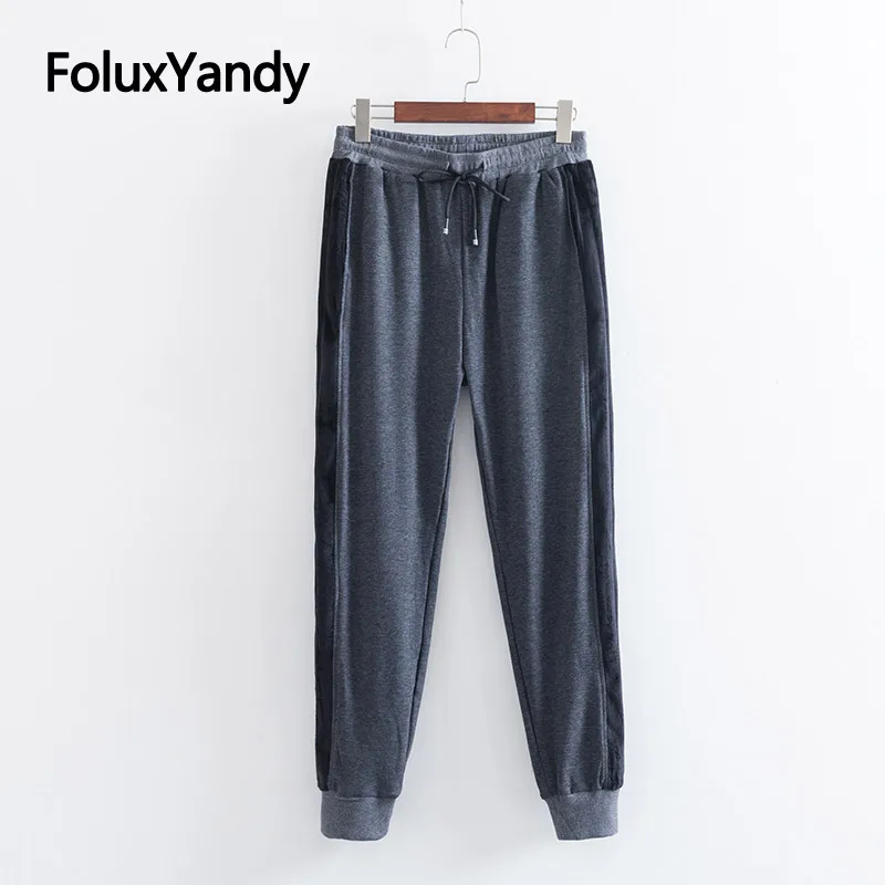 

Casual Harem Pants Women Sweatpants Plus Size Loose Elastic Waist Stretched Pencil Pants Trousers Black Dark Grey KKFY3267