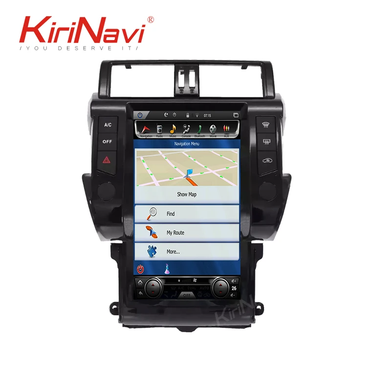 Cheap KiriNavi Telsa Style Vertical Screen 13.6" Android Car Radio For Toyota Prado Car Multimedia Player Gps Navigatioh 2010-2017 4G 3