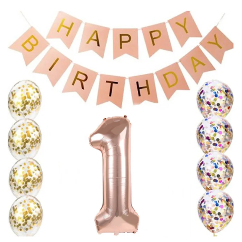 

Birthday set 16 21 30 40 50 60 years old happy birthday confetti 32 inch digital foil balloon birthday party decoration supplies