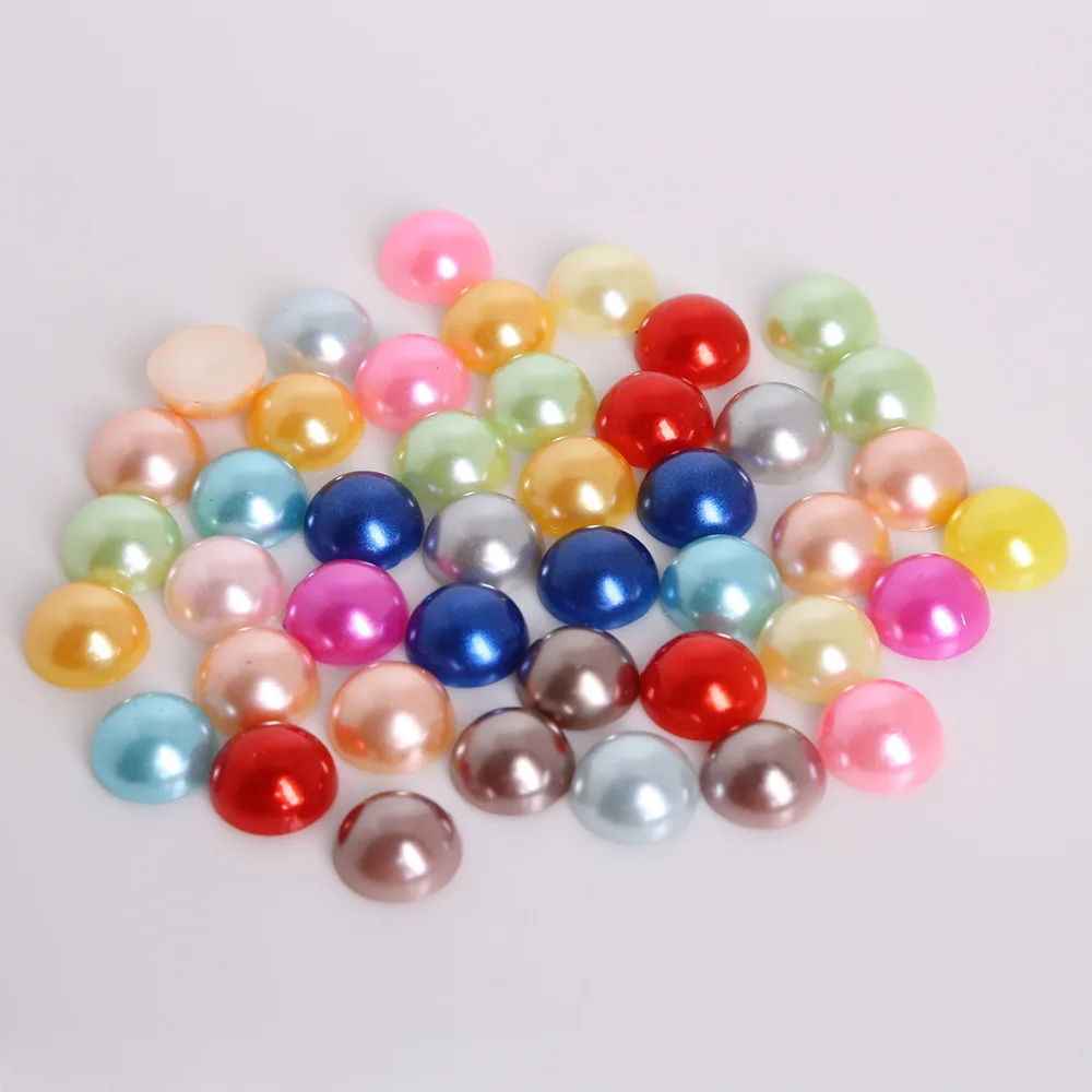 New Sale 5 MM 500 Pcs 3 Color Flatback Half Round Pearl Craft ABS Imitation Scrapbook Beads DIY Decorate | Украшения и аксессуары