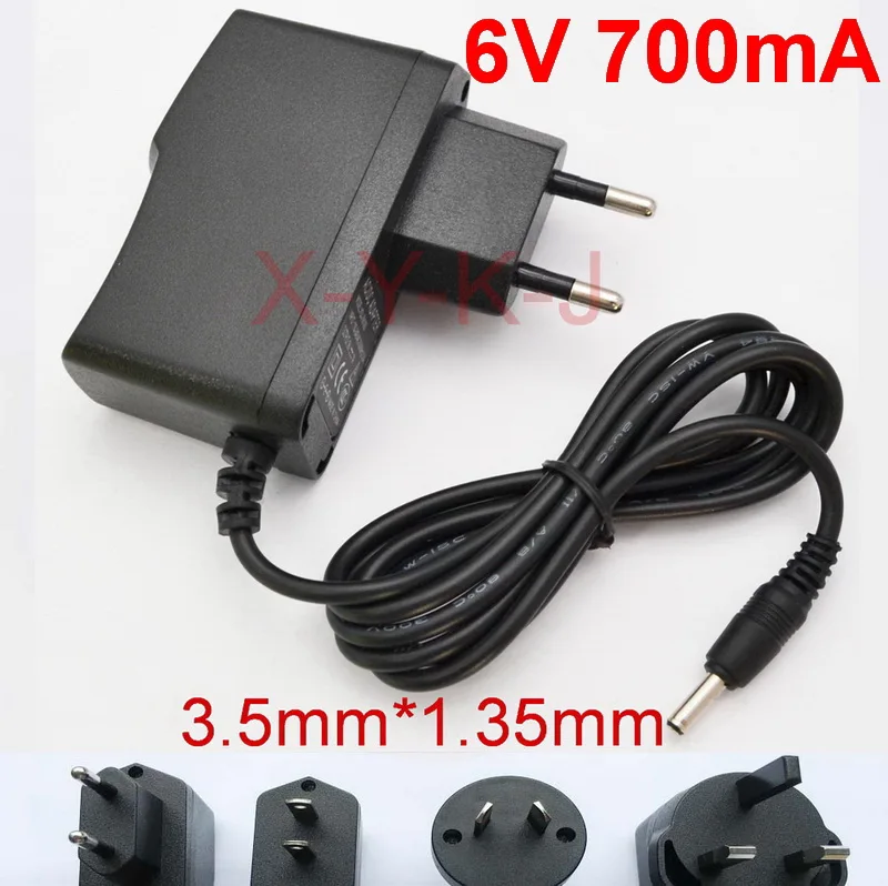 1 шт 6 V 200mA 300mA 400mA 500mA 600mA 700mA 800mA AC 100 V-240 V постоянного тока, адаптер питания Европа США Великобритания Австралия штекер постоянного тока 3,5 мм x 1,35 мм - Цвет: 6V 700mA