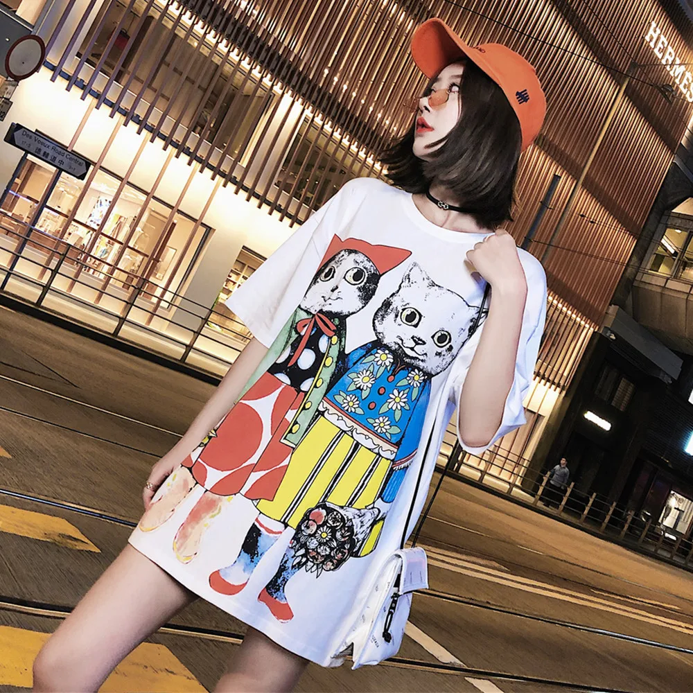 

High Quality T shirt Woman Spring Summer Fashion Print Short Sleeve Round Neck Women Tops Casual Loose T-shirt Femme