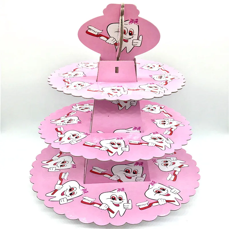 1set 3 Tier Baby Boy Kids Birthday Party Decoration Pink Teeth Cake Stand Cake Accessory Baby Shower Supplies Paper Cupcake Hold Cupcake Cupcake Cupcake Papercupcake Stand Pink Aliexpress
