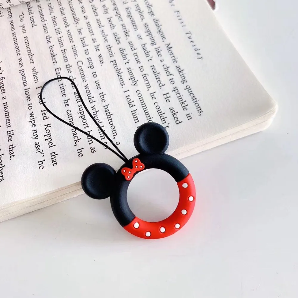 ل airpods الاكسسوارات البنصر حزام الكرتون العالمي ل فون سماعة حلقة مكافحة الإفلات حبل/redmi الهاتف المحمول الحبل