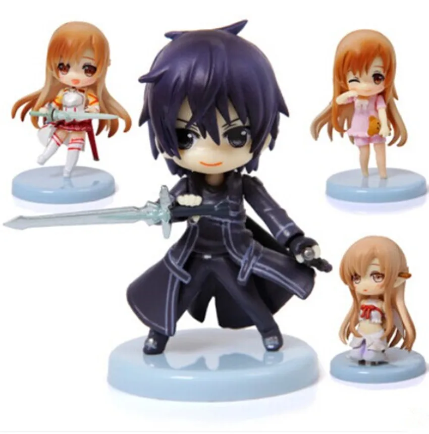 6cm Mini Action Figure Sword Art Online figure SAO Kirito Asuna