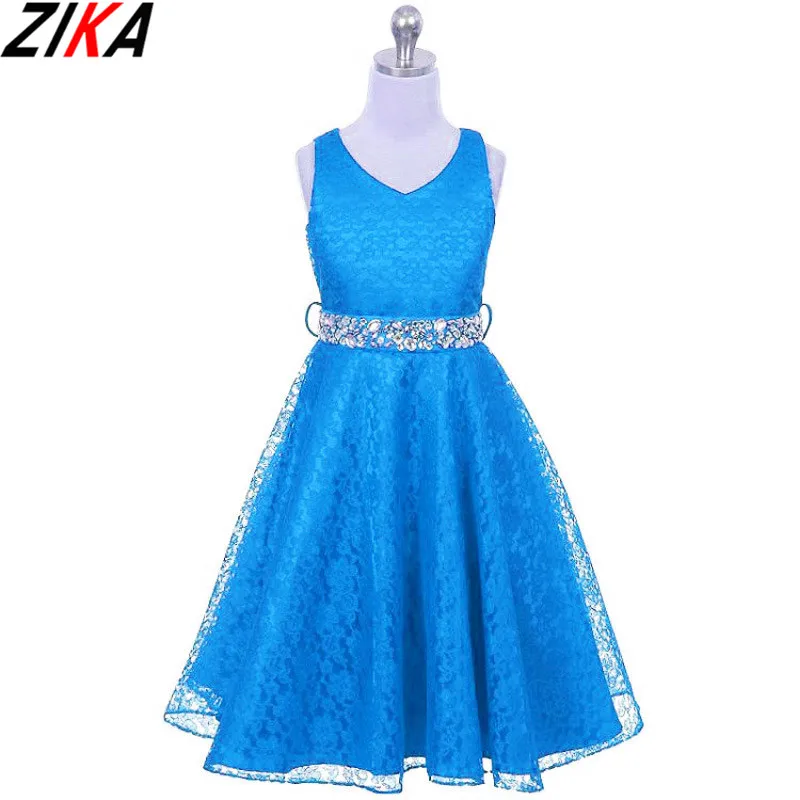 ZIKA Girls Dress Cotton Formal Solid Sleeveless Dresses 2017 Summer