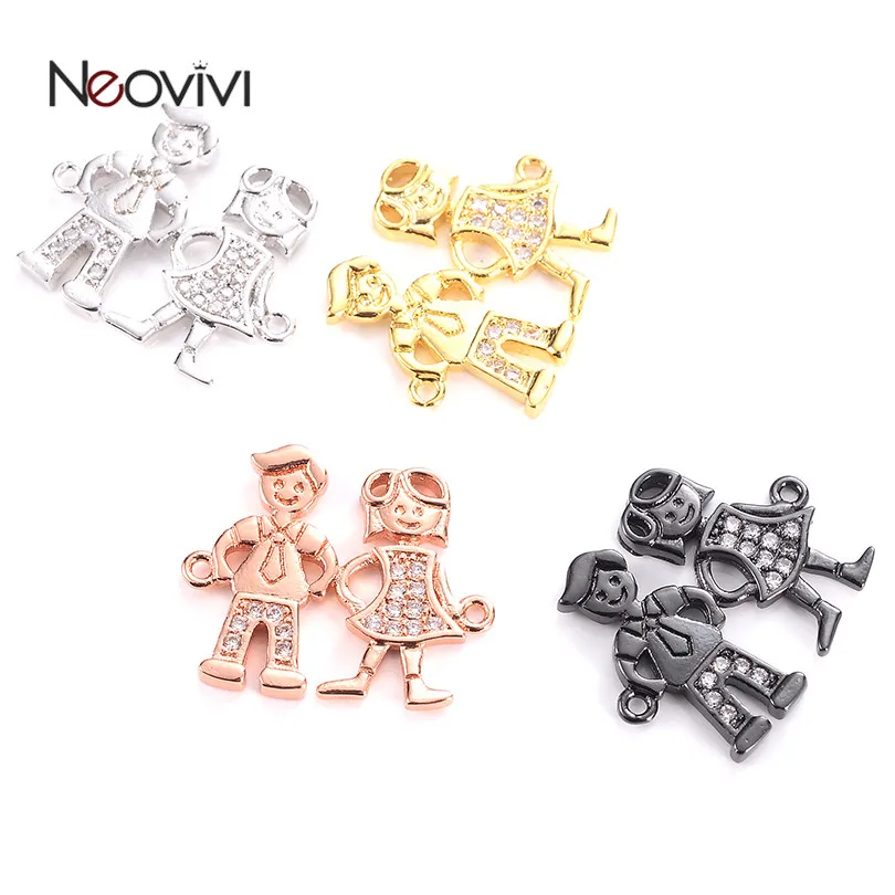 Подвеска для колье Neovivi Boy аксессуары поделок медное ожерелье с белым цирконом