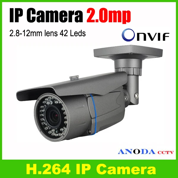  Onvif network mobile view HI3516C SONY IMX322 varifocal lens 2.8-12mm IR CUT weatherproof outdoor 2.0MP IP Camera 