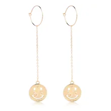 2019 New Cute Smile Face Design Drop Earrings Fashion Design Chain Earrings Female Trendy Style Quality Drop Earrings Gold Color 2019 New Cute Smile Face Design Drop Earrings Fashion Design Chain Earrings Female Trendy Style Quality Drop Earrings Gold Color