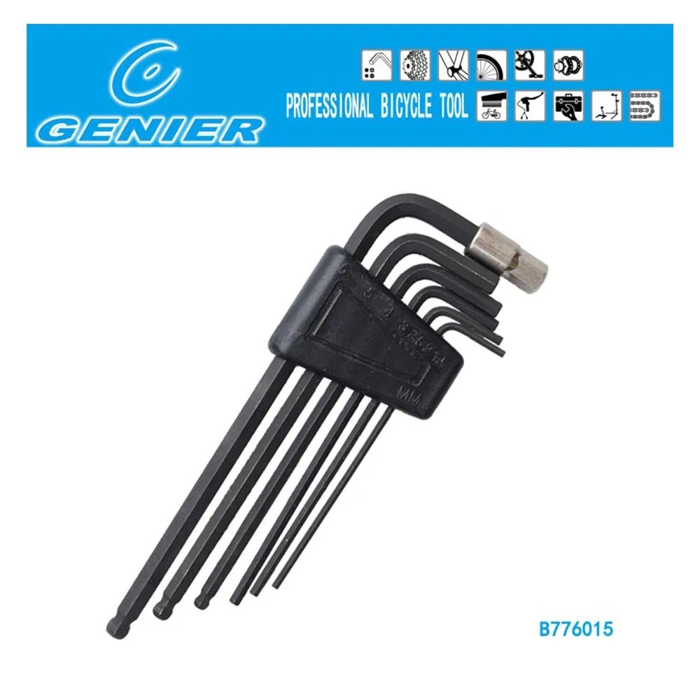 

Bicycle Tools Taiwan GENIER B776015 L Allen Key Combination 2/2.5/3/4/5/6/8 mm
