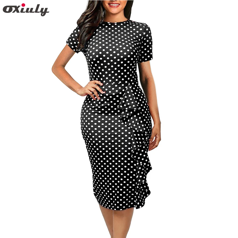 fitted polka dot dress