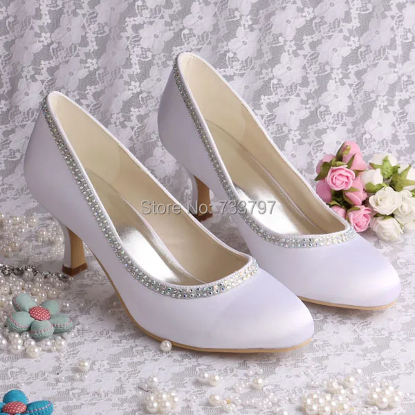 Wedopus Custom Handmade Wedding Bridal Ornaments white Rhinestones Wedding Shoes in Autumn