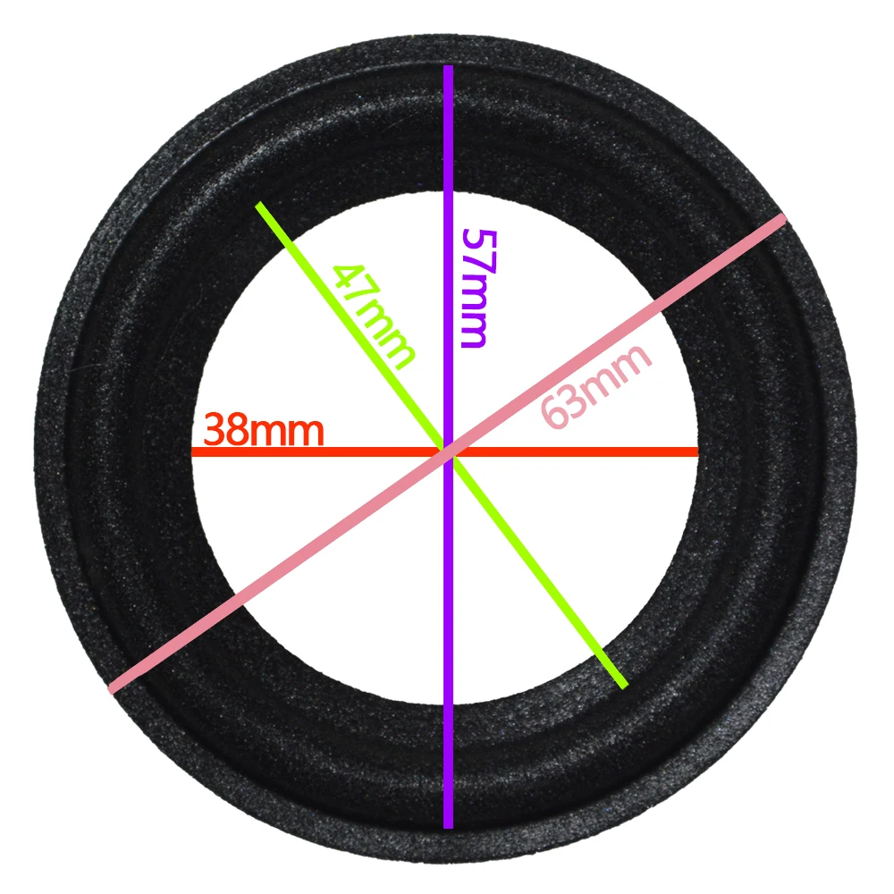 High Quality 2Pcs 2.5 inch 2.5'' Woofer / Bass Speaker Repair Foam Surround ( 63mm / 57mm / 47mm / 38mm ) Speaker New