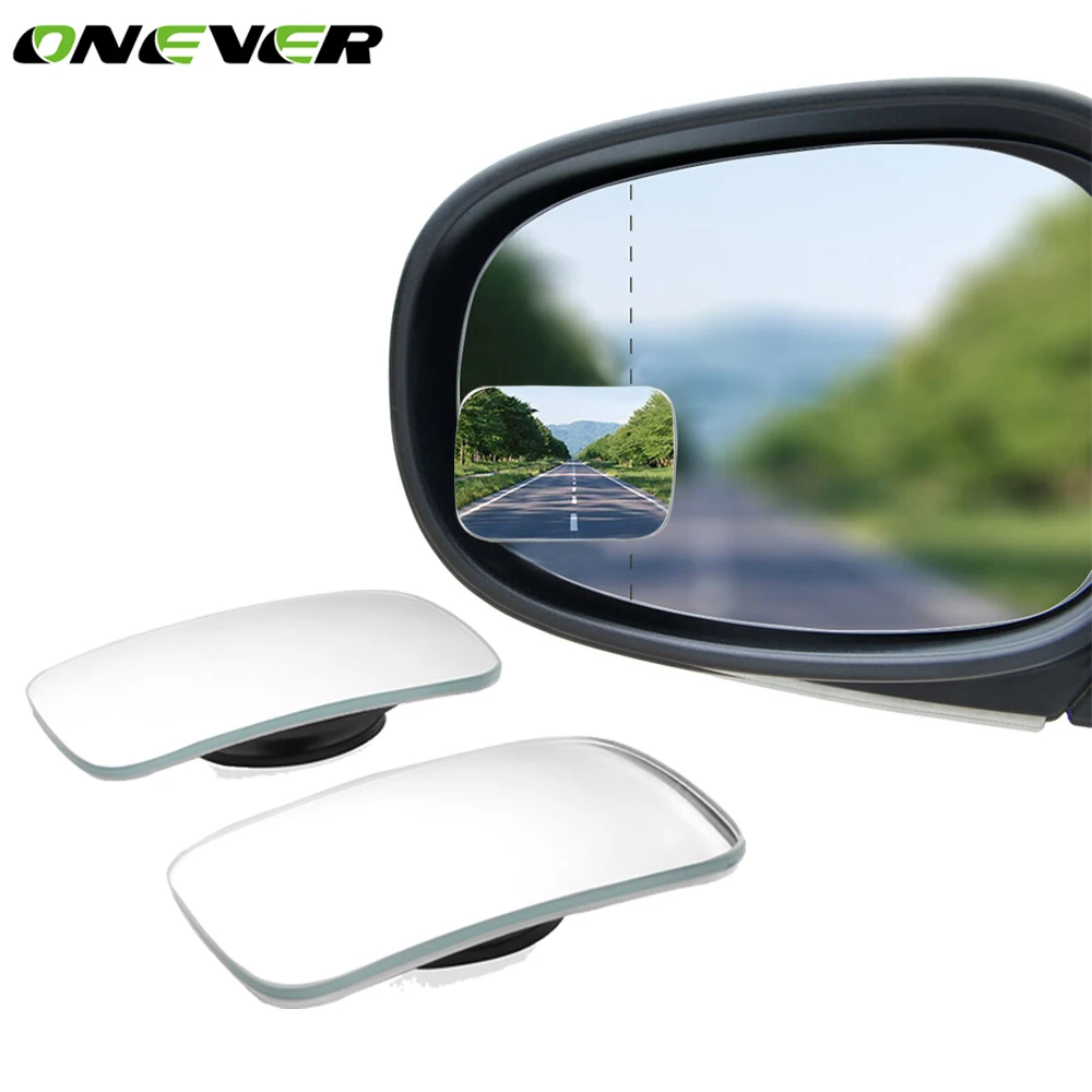 

Onever 2 Pcs Car Wide Angle Rear View Mirror 360 Degree Rotation Auto Rearview Auxiliary Parking HD Frameless Blind Spot Mirrors