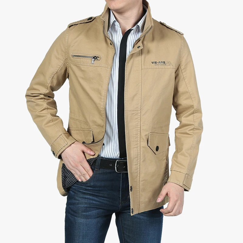 Men Army Military Jacket Male Washing 100 cotton jackets Mens Autumn