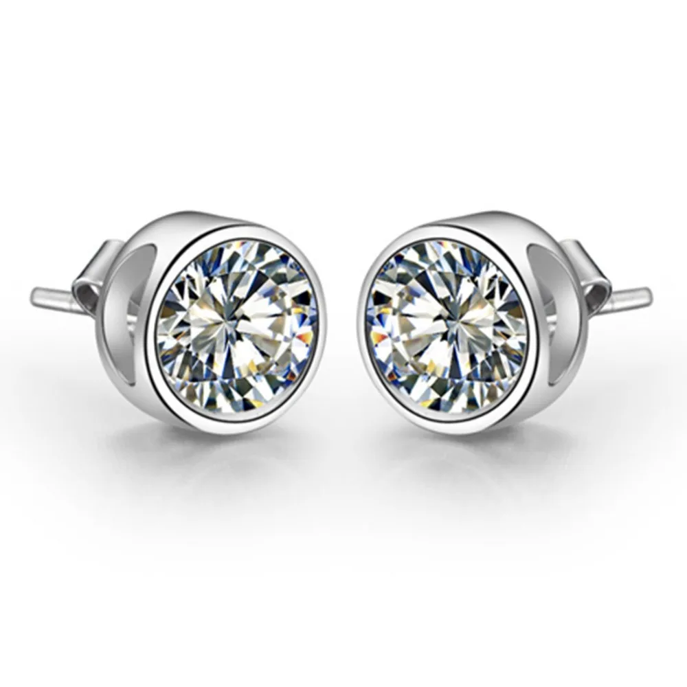 585 золотые модные серьги гвоздики качество 0.5CT/шт положительные серьги-гвоздики с муассанитом ювелирные изделия Женщины серьга с муассанитом свадьба