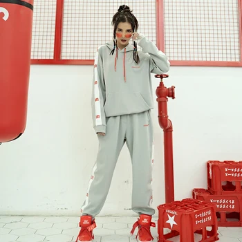 

Women's suit Gray Hooded Autumn Winter Casual Pullover Hoodies Set Sportwear Sets Tracksuit for women Two piece set clothes Sets