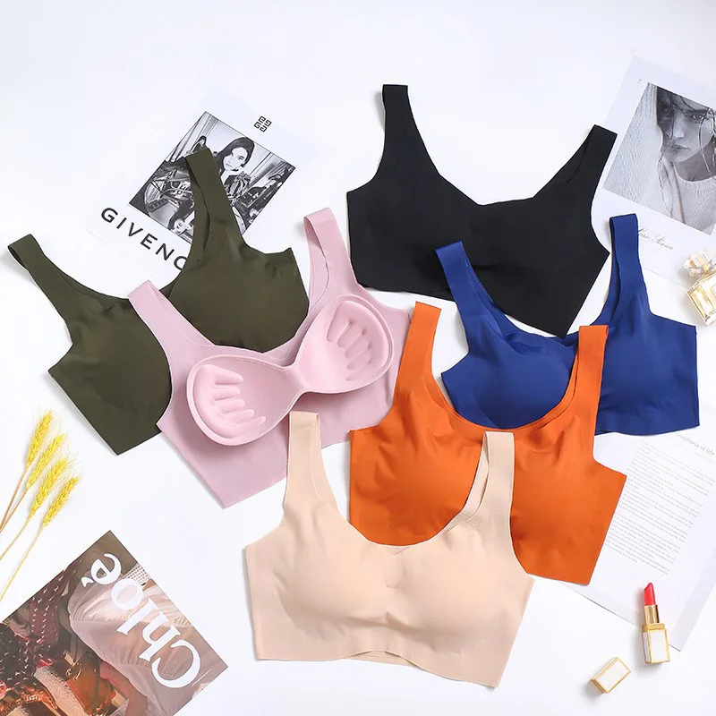 

Sexy Bras for Women Seamless Active Bra Push Up Vest Wire Free Lingerie Padded Brassiere Sleeping Bra Bralette Underwear