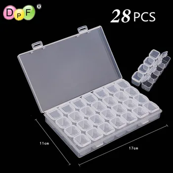 

[DIAMOND PAINTING ACCESSORY] 28 Slots round and full Diamond Painting Accessory boxes CrossStitch Tools,Jewelry and storage box