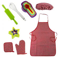 Onme Kids Role Play Kitchen Toy Children Cooking Utensils Kitchen Supplies Set For Toddler Children Pretend Play Apron Chef Hat