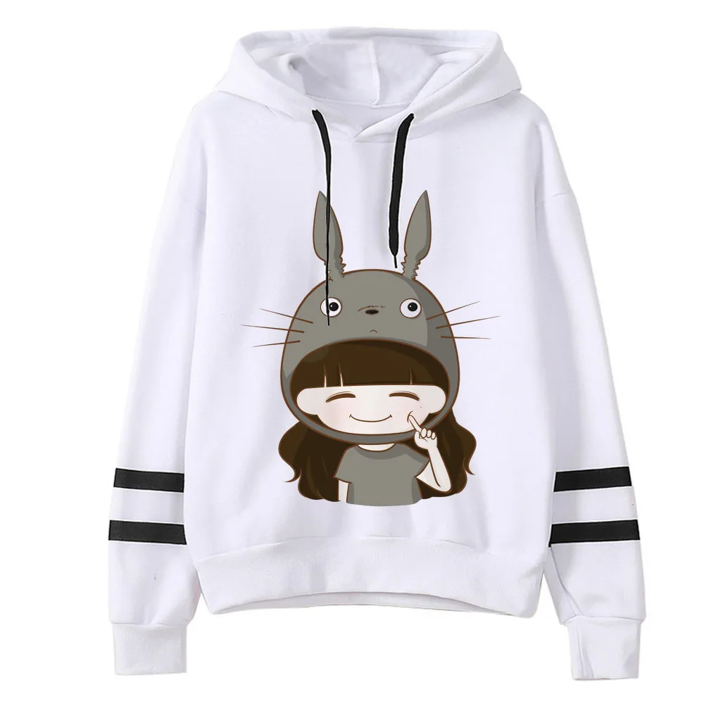  2019 Spring Autumn kawaii Women Cute Totoro Print Hoodies Women harajuku Long Sleeve Hooded Cartoon