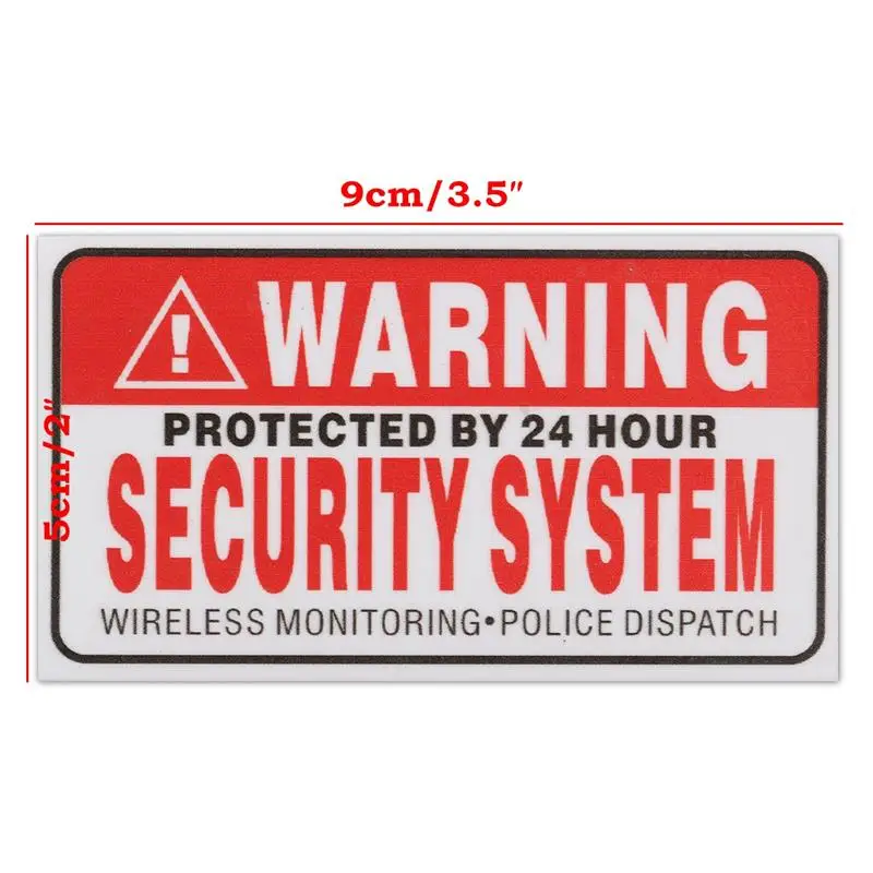 5 шт./компл. Предупреждение защищены на 24 час безопасности Системы Наклейки защищенные признаки тревоги наклейка Предупреждение Mark Бизнес