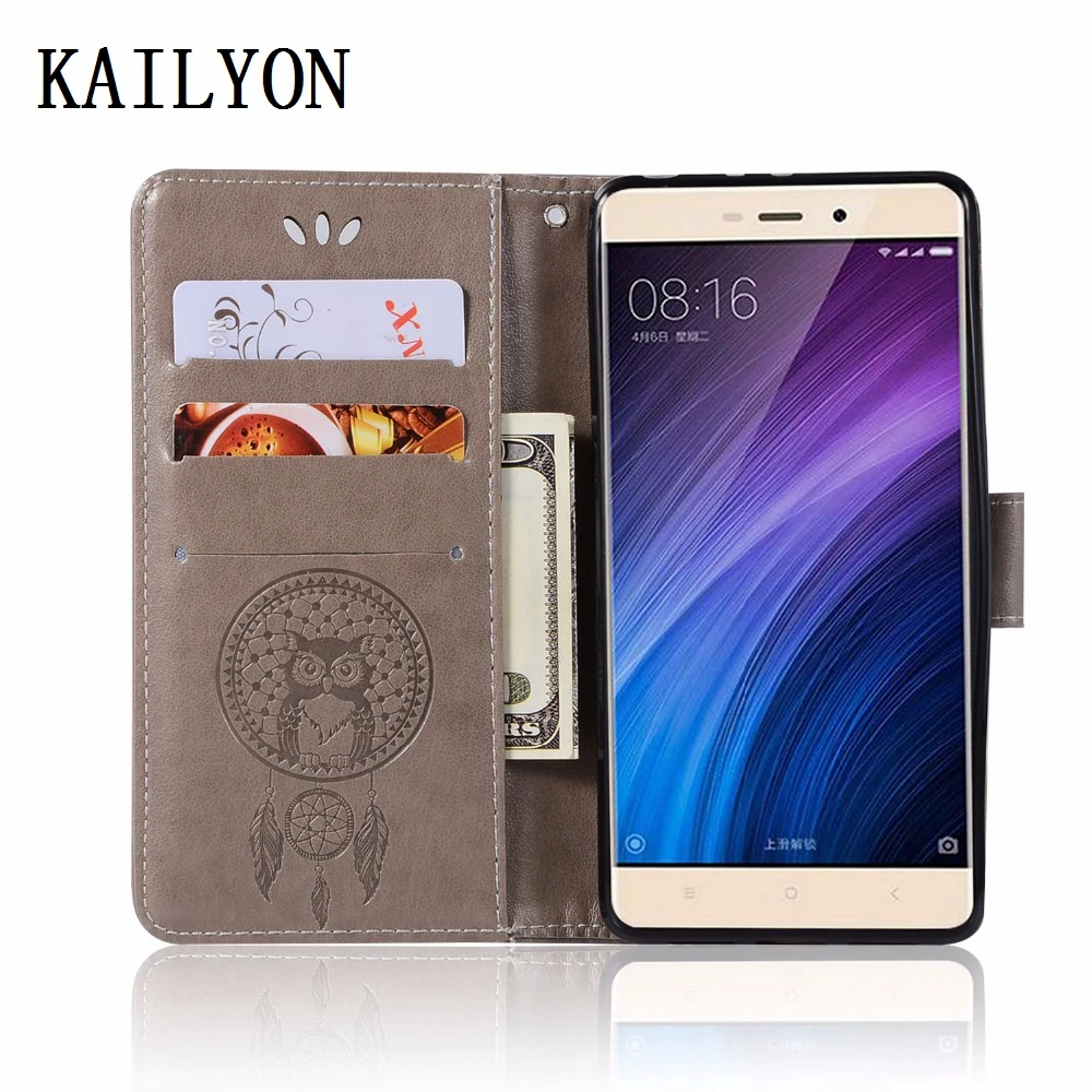 Кожаный чехол книжка для Xiaomi Redmi 4 4A 4X Note Note4 магнитный кошелек с подставкой и