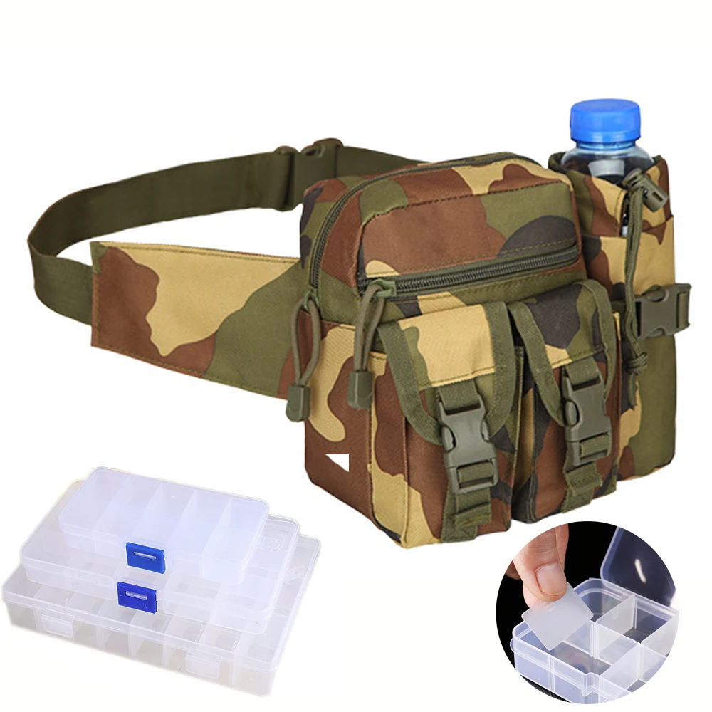 

Fishing Bag Multifunctional Outdoor Waist Bag Portable Lure Waist Pack Pole Package Fishing Tackle Bag Option Tackle Trays Box