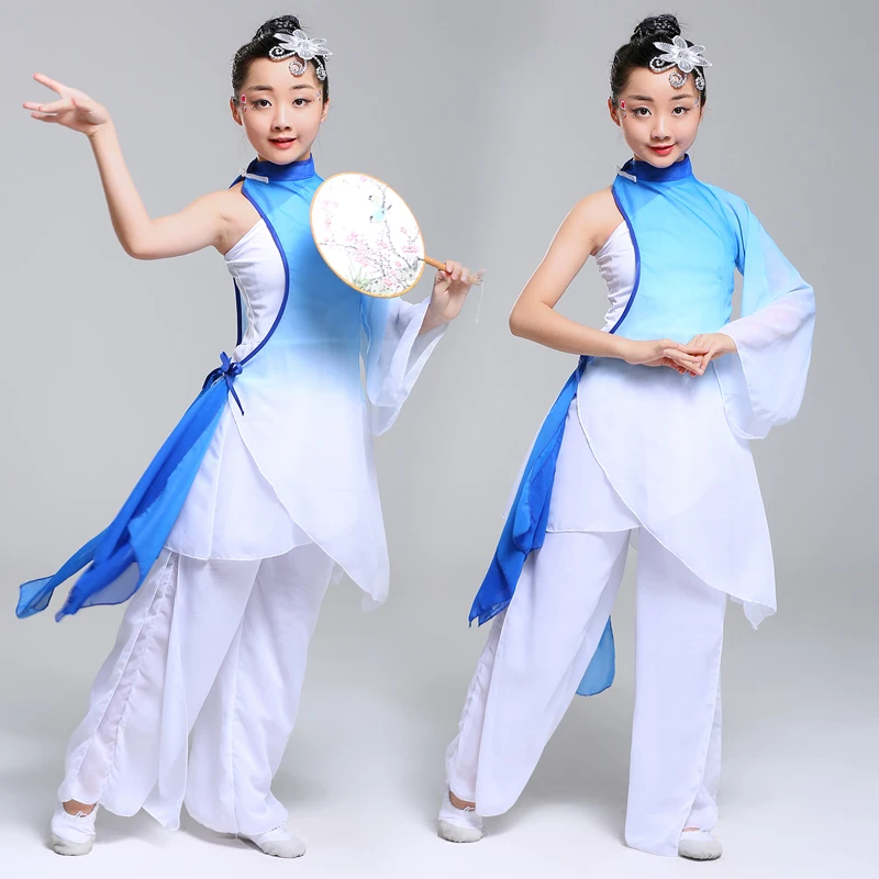 Детские классические костюмы yange dance элегантные чернила Китайский ветер зонтик танцевальная одежда детская танцевальная одежда
