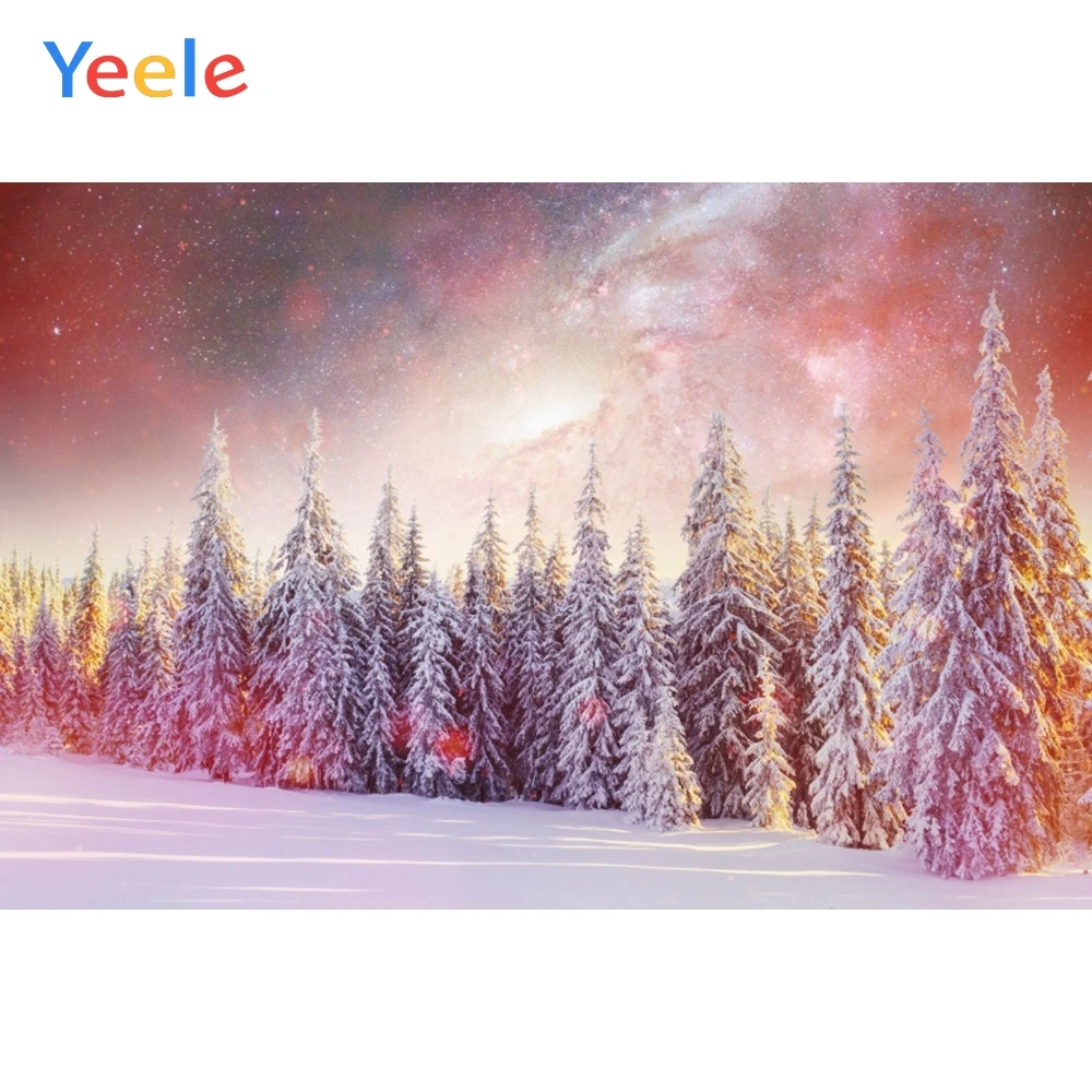 

Yeele Winter Landscape Fallen Snow Pine Forest Photography Backdrops Personalized Photographic Backgrounds For Photo Studio