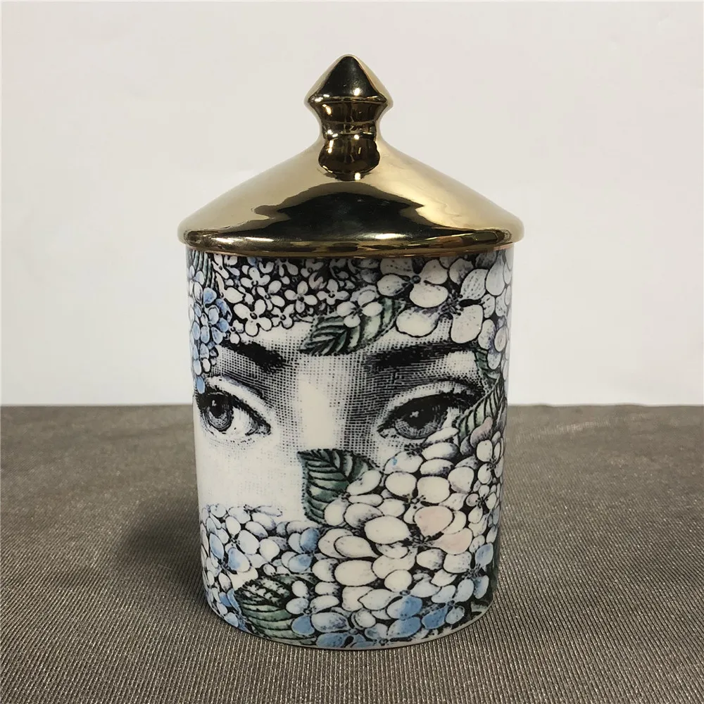 

Fornasetti Candle Holders Candelabra Home Decoration Exquisite Ceramic Jar Cup Flower Arranging Flower Pots Morocco Decor Mumluk