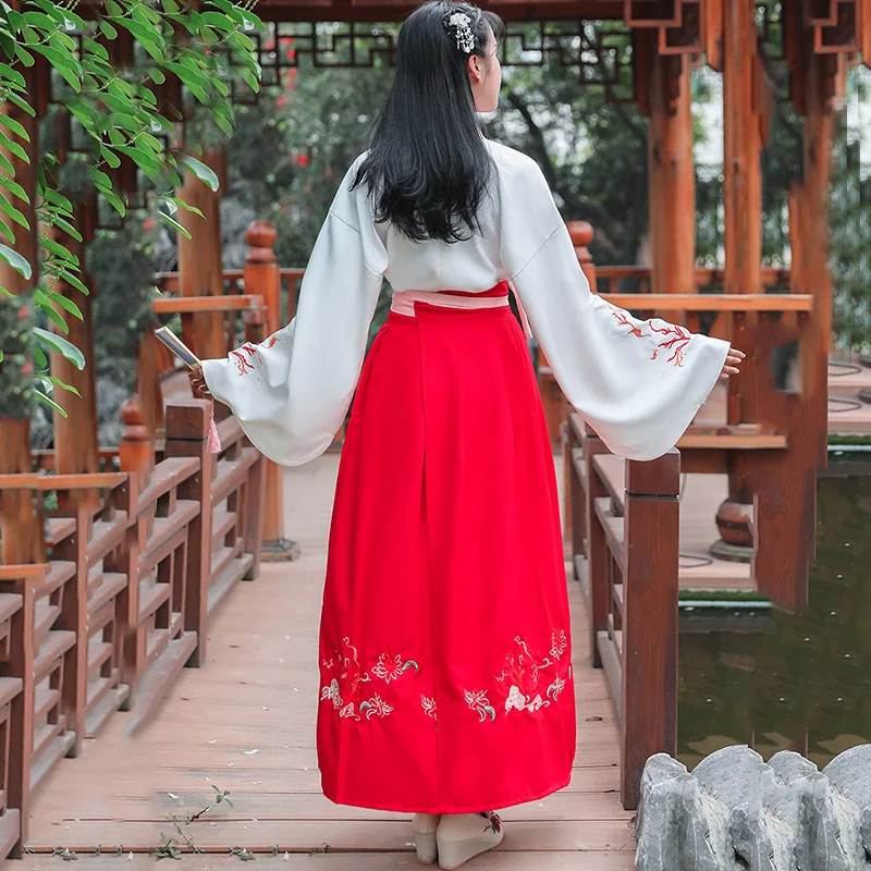 Красный Hanfu для женщин Костюм для китайского традиционного танца Костюм Восточный фестиваль наряд династии Мин Косплей представление одежда DC2372