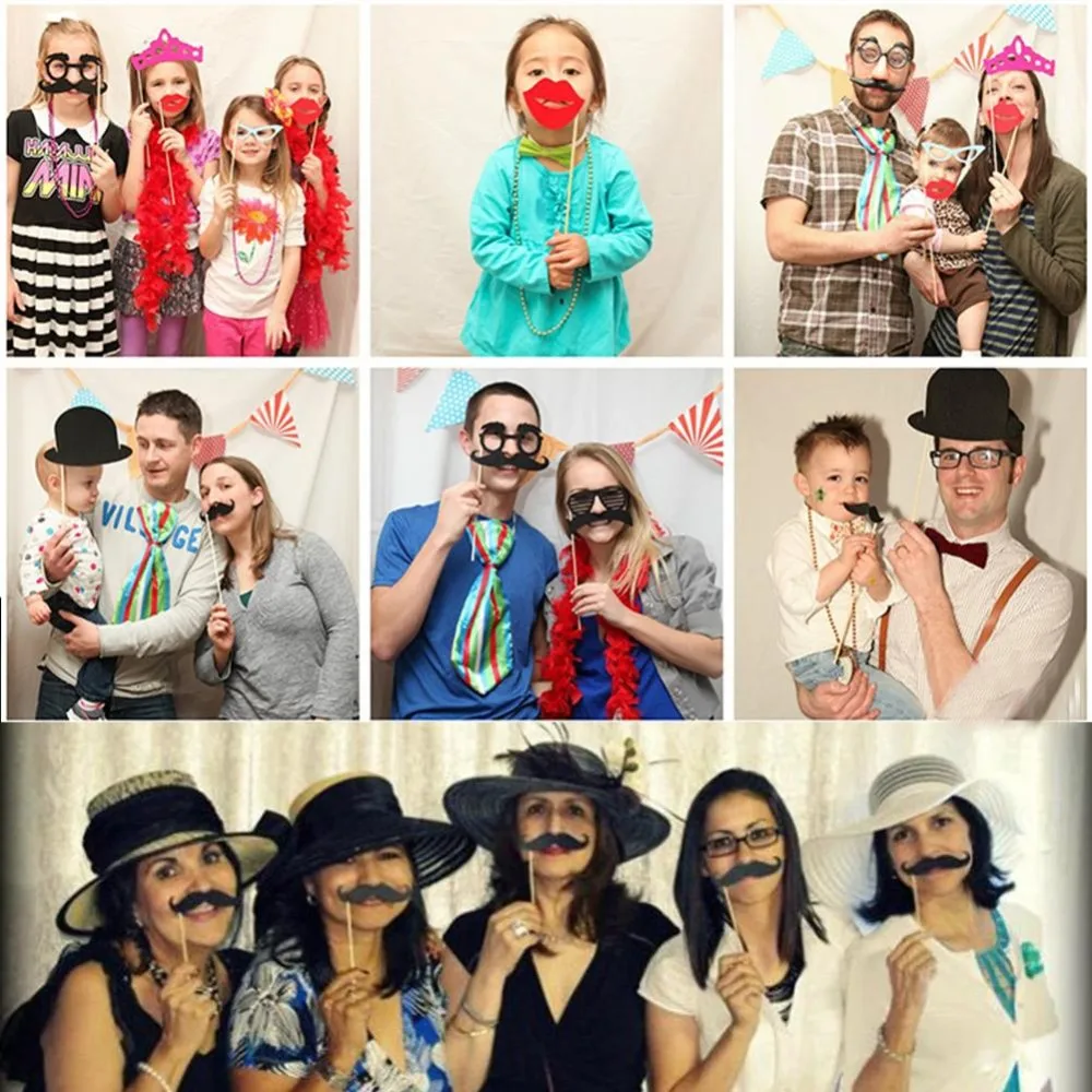 14 шт./компл. смешно DIY Хэллоуин Photo Booth Реквизит усы Средства ухода за губами stick Рамки свадьбы, дня рождения поставки Photobooth