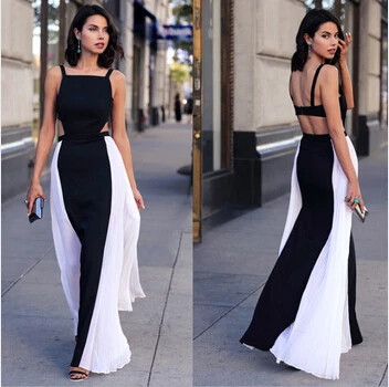 black and white flowy dress