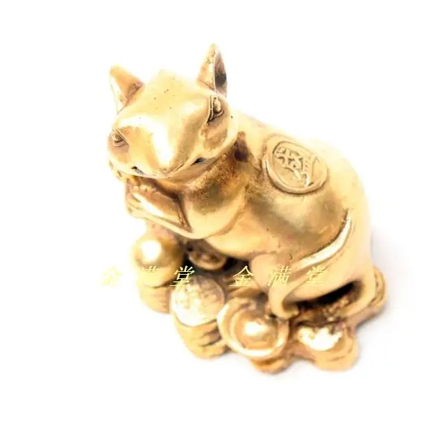 

Factory Copper Feng Shui crafts Bronze copper home decoration crafts decoration copper mouse zodiac rat money mouse ingot