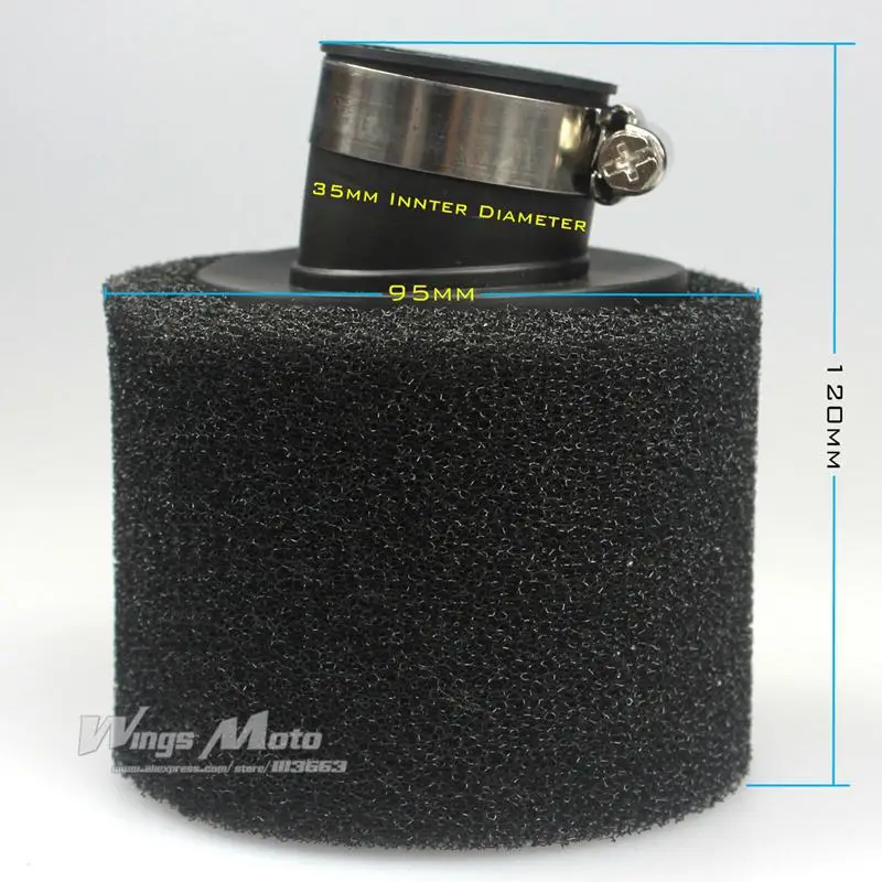 35mm Bent Foam Air Filter Cleaner for 50cc 70cc 90cc 110cc ATV Dirt Pit