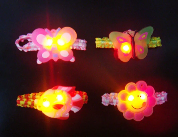 

500pcs/lot LED Glow Hair Band Colorful Cartoon Pattern Cute Flashing Hairband Girls Gift Hair Decoration L034