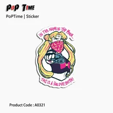 

A0321 Long-haired beauty girl Emoji Stickers For Children Anime Funny Cartoon Home Decor Wall Car Skateboard trunk souvenir Kids