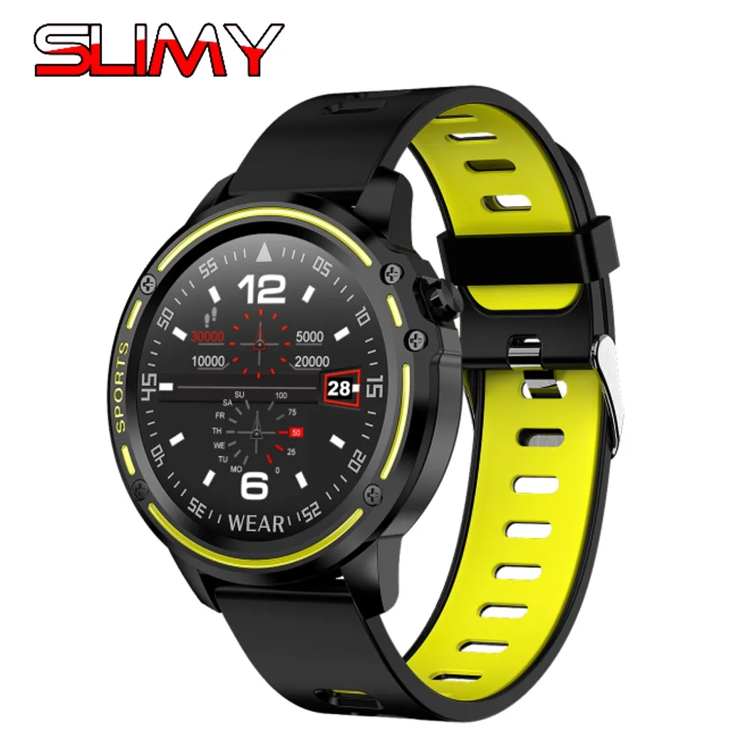 Slimy L8 Смарт-часы водонепроницаемые мужские умные часы Bluetooth браслет Android вызов напоминание о частоте пульса ECG PPG плавание IP68 PK L5 - Цвет: Зеленый