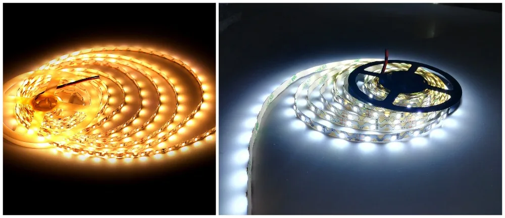 5 м 2835 SMD RGB Светодиодные ленты света 60/120 светодиодов/m s Форма Светодиодные ленты e Клейкие ленты теплые белого и синего цвета красный Зеленый