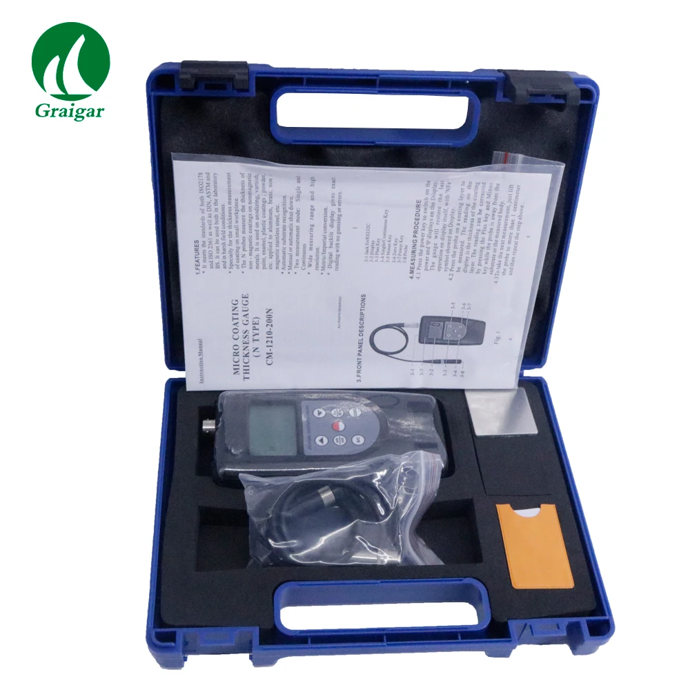 Portable Coating Thickness Gauge CM-1210-200N Measuring Range 0~2000um/0~80mil Resolution 0.1um/1um | Инструменты