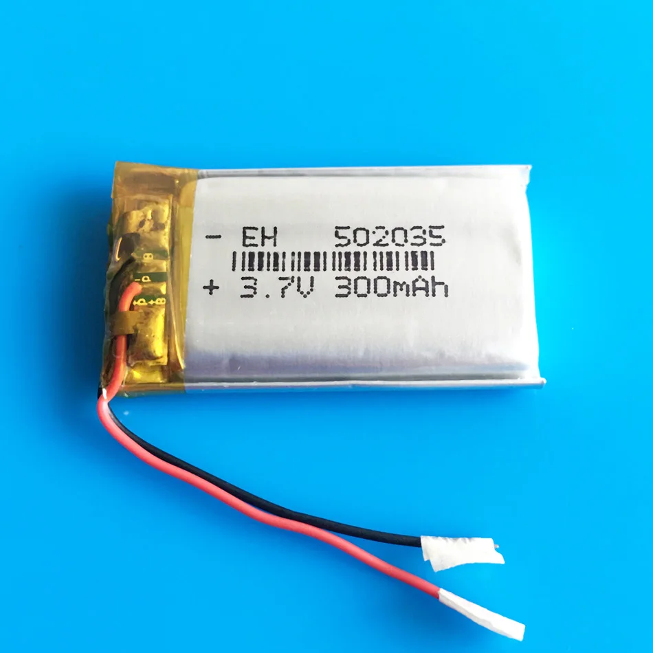 

3.7V 300mAh 502035 lithium polymer lipo li ion rechargeable battery for MP3 MP4 GPS bluetooth headset camera recorder