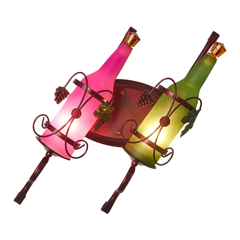 Vintage Rustic Sconces Beer Bottle Wall Lamp For Bar Bedroom Hallway