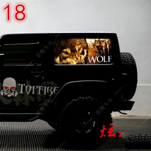 Оранжевый 2 шт для Jeep Wrangler 2 двери заднего окна автомобиля 3D стикер - Название цвета: Оранжевый