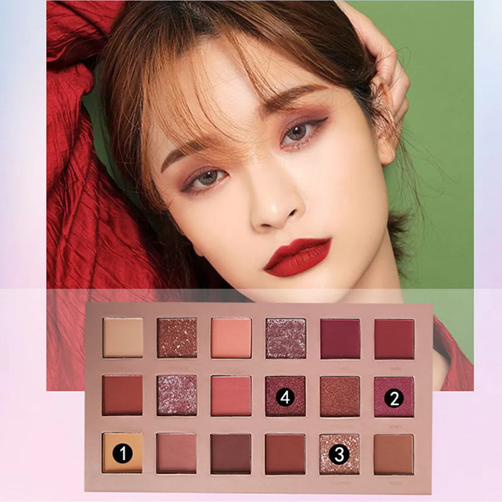 18 Colors Eye Shadow Makeup Pearl Metallic Eyeshadow Palette Eye Make Up Sets Eyeshadow palette Tools